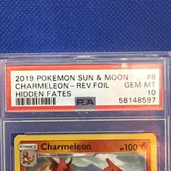 2019 Pokemon Hidden Fates Charmeleon Reverse Foil PSA 10 #8 - Image 3