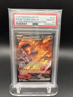 Pokemon TCG Team Rocket’s Moltres ex UPC Destined Rivals Stamped Promo PSA 10 - Image 1