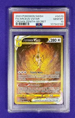 PSA 10 GEM MT Pokemon Arceus VSTAR GG70/GG70 Crown Zenith: Galarian Gallery - Image 1