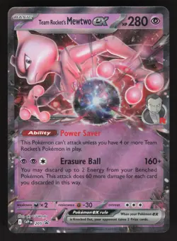 Team Rocket's Mewtwo ex 205 Pokemon Scarlet & Violet Promo NM - Image 1
