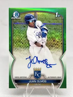 JUAN OLMOS 2023 Bowman Chrome 1st Green Refractor Auto /99 Card #CPA-JOS - Image 1