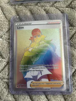 Pokemon Leon Trainer Vivid Voltage Rainbow Secret Rare Card 195/185 - Image 1