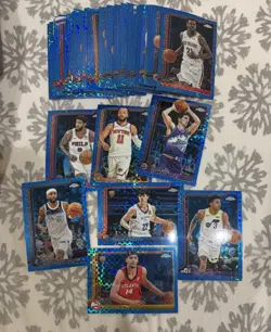 2025-26 Topps Chrome Blue X-Fractor SSP 58 Card Lot, Vets, RCs Some Duplicates - Image 1