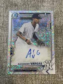 2021 Bowman Alexander Vargas 1st Chrome Auto Speckle Refractor /299 #CPA-AV - Image 1