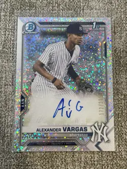 2021 Bowman Alexander Vargas 1st Chrome Auto Speckle Refractor /299 #CPA-AV - Image 2