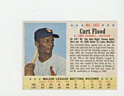 1963 Post Cereal Box Baseball Card #162 Curt Flood St. Louis Cardinals SP - Image 1