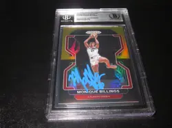 MONIQUE BILLINGS AUTO 2022 PANINI PRIZM BLACK GOLD CARD 4/5 SP WNBA BECKETT SLAB - Image 1