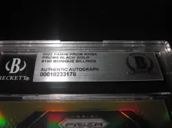 MONIQUE BILLINGS AUTO 2022 PANINI PRIZM BLACK GOLD CARD 4/5 SP WNBA BECKETT SLAB - Image 5
