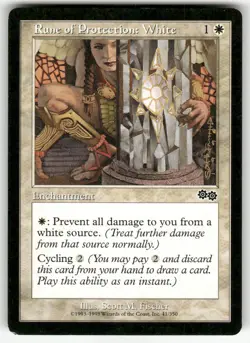 RUNE OF PROTECTION: WHITE #41 (COMMON) MTG URZA'S SAGA - Image 1