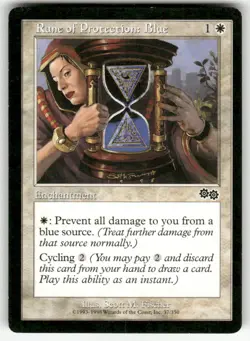 RUNE OF PROTECTION: BLUE #37 (COMMON) MTG URZA'S SAGA - Image 1