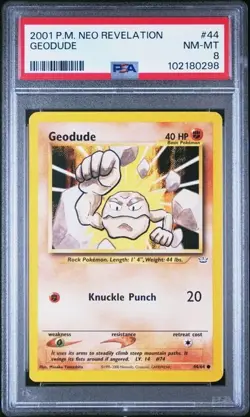 PSA 8 GEODUDE 44 NEO REVELATION POKEMON - Image 1