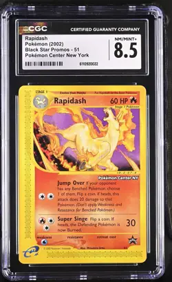 CGC 8.5 - 2002 Rapidash 51 POKEMON CENTER New York Black Star Promo ENG Card - Image 1