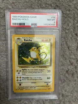 PSA 8 - Pokemon Card - Base 14/102 - RAICHU (holo-foil) - NM-MT - Image 1
