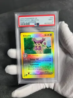2003 Pokemon EX Ruby Sapphire Delcatty 29 Reverse Holo PSA 9 Graded Pokemon Card - Image 3