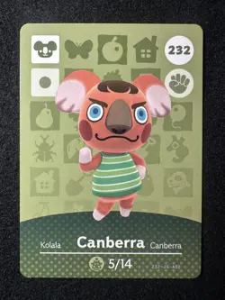 Canberra #232 Animal Crossing Amiibo Card Series 3 Authentic +Tracking# - Image 1