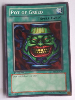 Yu-Gi-Oh! 1996 Card SD1-EN015 - 1st Edition - Pot of Greed - Image 1