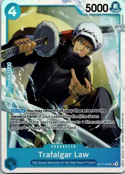 ONE PIECE Card Game TCG / Trafalgar Law ST17-002 / SR English NM - Image 1