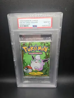 Wotc 1999 Pokemon Jungle Booster Pack Thick Square Wigglytuff Graded Psa 10 742818061384 - Image 1