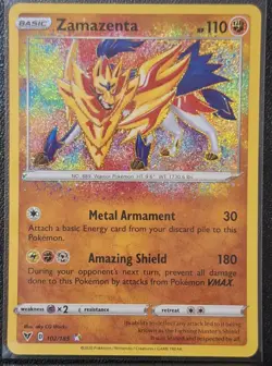 Zamazenta 102/185 Amazing Rare Vivid Voltage Pokemon NM - Image 1