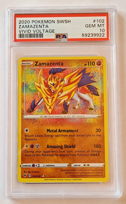 Pokemon TCG: Zamazenta Vivid Voltage Amazing Rare #102/185 PSA 10 GEM MINT - Image 1