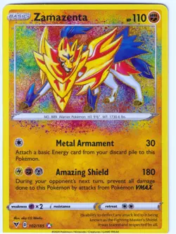 Zamazenta Amazing Rare SWSH04: Vivid Voltage 102/185 NM Pokemon TCG - Image 1