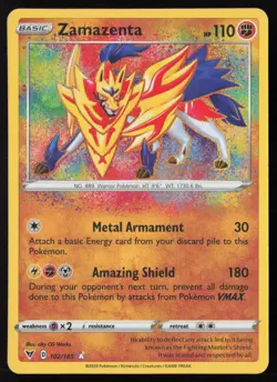 Zamazenta - 102/185 - Amazing Rare - Vivid Voltage - Pokemon Card - NM/M - Image 1