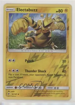 Electabuzz Reverse Foil Pokemon Sun & Moon Burning Shadows #42 - Image 1