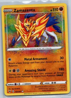 Zamazenta 102/185 Amazing Rare Vivid Voltage Pokemon Near Mint - Image 1