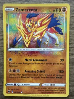Pokemon Zamazenta 102/185 Vivid Voltage Amazing Rare Card NM - Image 1