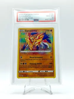2020 POKEMON VIVID VOLTAGE AMAZING RARE ZAMAZENTA 102/185 PSA 10 - Image 1