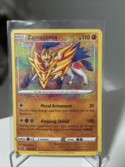Pokemon TCG Zamazenta Vivid Voltage 102/185 Holo Amazing Rare - NM - Image 1