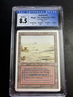 1994 Magic MTG Revised Dual Land Badlands Graded CGC 8.5 NM-Mint+ - Image 1