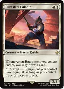 1 x Puresteel Paladin - Final Fantasy Commander - LP - MTG - Image 1