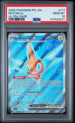 2025 POKEMON PFL EN-PHANTASMAL FLAMES ULTRA RARE #111 Rotom PSA 10 - Image 1