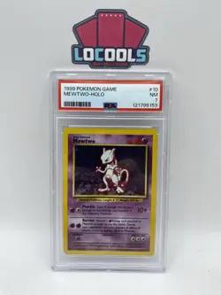 1999 POKEMON BASE SET UNLIMITED #10 MEWTWO-HOLO PSA 7 - Image 1