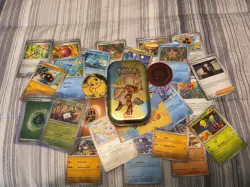 Pokemon Mini Tin With Random Pokemon Cards With Holo Energy - Image 1