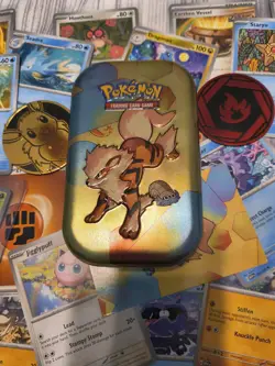 Pokemon Mini Tin With Random Pokemon Cards With Holo Energy - Image 2
