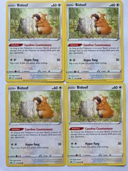 Pokemon TCG x4 Bidoof 111/159 Crown Zenith playset Same Day Shipping - Image 1