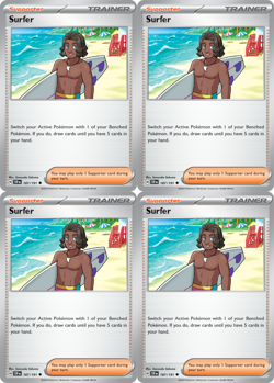 x4 Surfer 187/191 Surging Sparks Pokemon Playset NM/M - Image 1