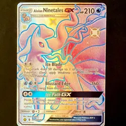 Pokemon TCG Alolan Ninetales GX SV53/SV94 Hidden Fates Shiny Holo Rare - Image 1