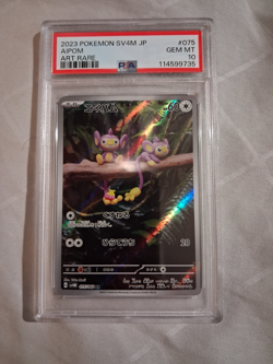 2023 Pokemon SVM4 Aipom #75 full Holo Foil art rare Graded PSA 10 - Image 1