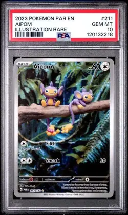 2023 POKEMON PAR EN-PARADOX RIFT ILLUSTRATION RARE #211 AIPOM PSA 10 - Image 1