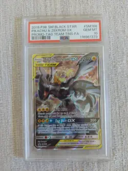 Pokemon Pikachu & Zekrom GX SM168 Tag Team Full Art Promo GEM MINT PSA 10 - Image 1