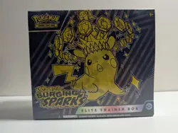 Pokemon Surging Sparks Elite Trainer Box New | Small tear SEE PICS and Desc - Image 1