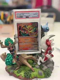 2024 POKEMON SVP PROMO SURGING SPARKS PRERELEASE-STAFF #151 GOUGING FIRE PSA 10 - Image 1