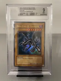 Yugioh 2004 Red-Eyes B. Dragon WORLDWIDE Ed. [LOB-ENO70] Grade BECKETT 9 MINT - Image 1