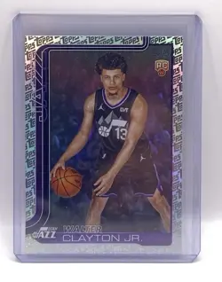 2025-26 Topps Walter Clayton Jr. Rookie Foil Pattern Logo #218 Utah Jazz RC - Image 1