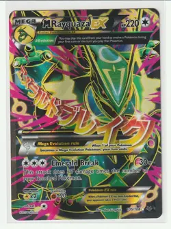 Pokemon M Rayquaza EX 105/108 Roaring Skies Ultra Rare Full Art Holo Mega Card - Image 2