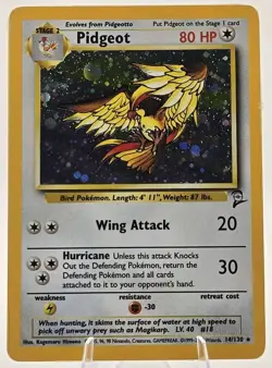 Pidgeot 14/130 Holo Rare Base Set 2 Stage 2 Pokemon Card English - Image 1