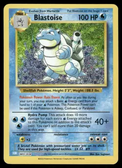 Pokemon Cards Blastoise 003/034 Classic Collection Holo NM - Image 1
